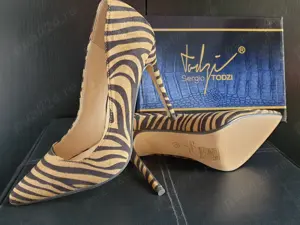Pantofi stiletto animal print, marimea 37 si 38, toc 11,5 cm