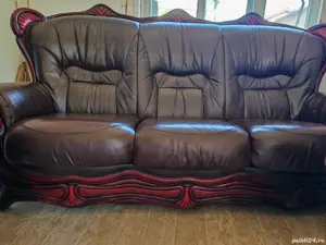 Set canapea si fotolii piele naturală  - imagine 3