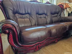 Set canapea si fotolii piele naturală  - imagine 2