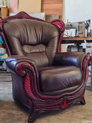 Set canapea si fotolii piele naturală  - imagine 4