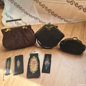 Posete din piele întoarsă vintage 