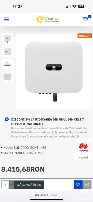 Invertor Huawei trifazat on grid SUN2000-20ktl-m5 - imagine 2