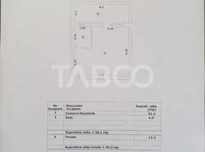 Studio de vanzare 36 mp utili + terasa 13 mp constructie noua 2025