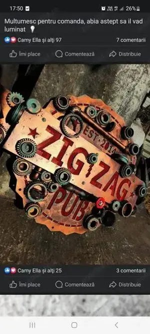 Logo firme din tabla debitata