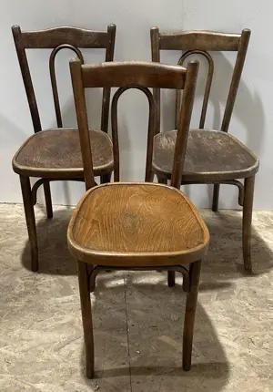 3 buc Scaun Vintage din Lemn Stil Thonet; Scaune