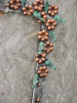 Rama de oglinda DAMA, stil indusrial fier forjat" flower power" - imagine 2