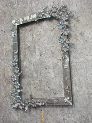 Rama de oglinda DAMA, stil indusrial fier forjat" flower power" - imagine 3