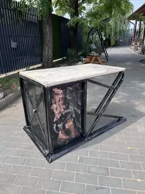 Birou stil indistrial- otel , lemn , cupru