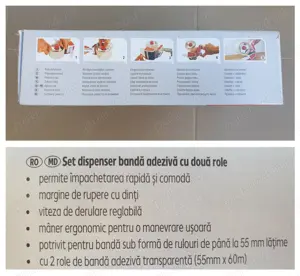 Dispenser manual scoci, aplicator banda adeziva + 2 role scotch - imagine 5