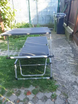 Vand pat pliant aluminiu cu parasolar, nou.