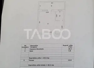 Studio de vanzare 36mp utili + terasa 13 mp constructie 2025