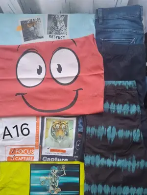 Set haine vară 146-152cm, 4 tricouri, 3 perechi pantaloni scurți, cod produs A16