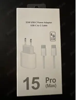 set Incarcator 35w fast charge iPhone 15 16 Pro Max , adaptor priza + cablu incarcare , noi sigilate - imagine 3