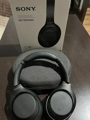 Casti Over the Ear Sony WH-1000XM4B, Wireless, BT, NC, Microfon, CA NOU