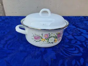 Home Decor | cratita, oala emailata, diametru 20 cm - imagine 2