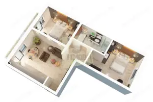 Apartament la alb cu 3 camere balcon pe Doamna Stanca