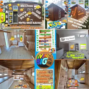 Rulota Tiny House Mini Casa Pe Roti De Vacanta Locuit Hambar Lemn Birou Afacere Din Vis De Poveste - imagine 2