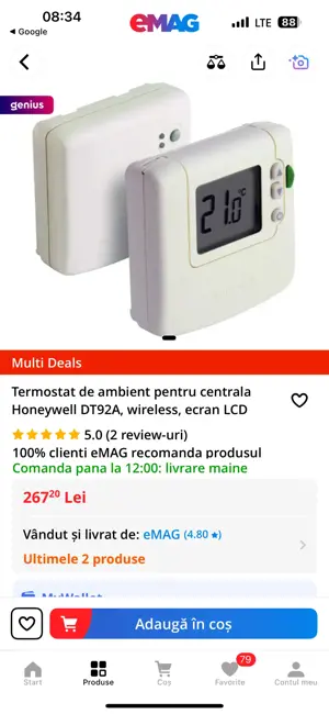 Termostat ambient Honeywell DT92A