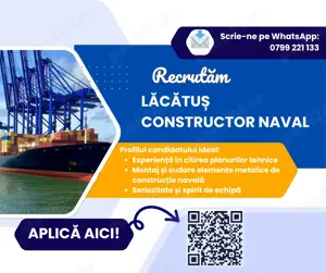 Lăcătuș Constructor Naval, Tubulator, Lăcătuș Mecanic, Sudor CO2, Sudor TIG