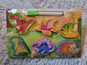 Puzzle lemn montessori cu tabla desen,fructe,legume,dulciuri,animale - imagine 5