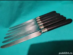 Set de cuțite anii 1800, decor din argint 