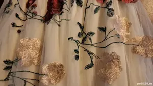 Fusta lunga din voal brodat eleganta  - imagine 2