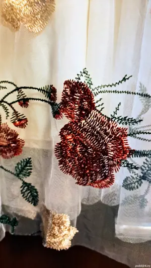 Fusta lunga din voal brodat eleganta  - imagine 3