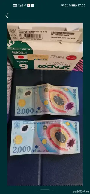 Bancnotă de colecție 2000 lei cu Eclipsa 1999