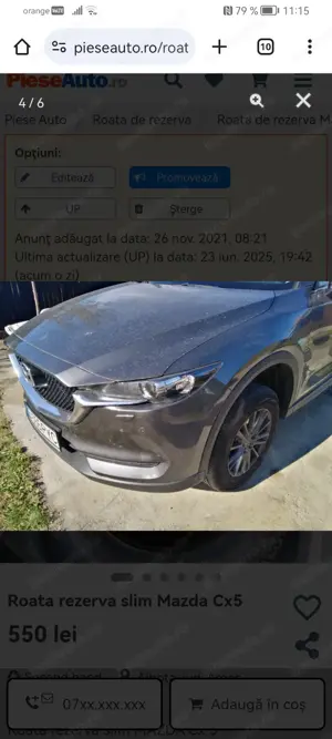 Roata rezerva slim MAZDA Cx 5 Benzina  - imagine 3