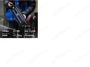 Baterie pentru Biciclete Electrice Green Cell 36V 11.6Ah 418Wh XLR 3 pin Li-Ion E-Bike Silver Fish c - imagine 2