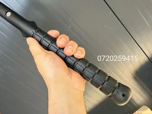 Topor tactic cu 2 taisuri pentru camping si drumetii, otel 440C, lungime 41cm, teaca - imagine 3