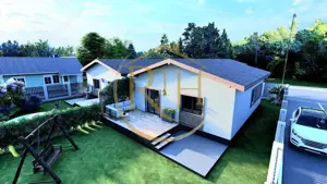 Oferim spre vanzare, Case tip duplex despartite prin spatiu verde, Giroc - imagine 5