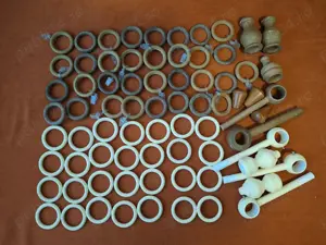 Inele vechi din lemn si din plastic pentru galerie, pentru sustinere perdea - imagine 5
