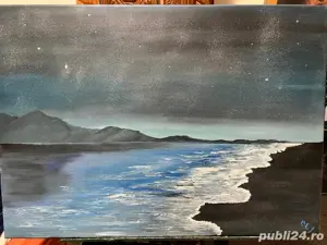 Tablou pictat manual în ulei pe pânză   Peisaj 50x70 cm