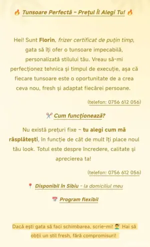 Frizer la domiciliu. Tunsoare Perfectă   Prețul Îl Alegi Tu!