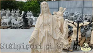 Statuetă fecioara Maria, galben antichizat, model S97.