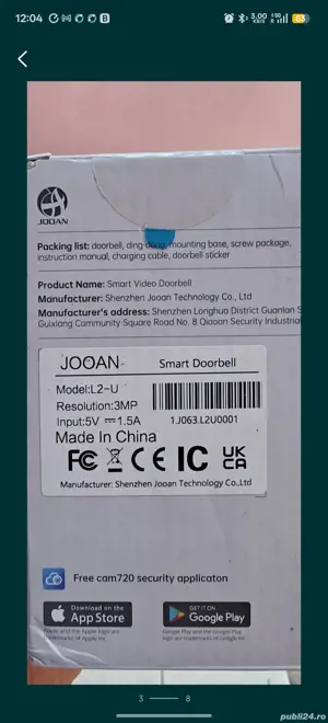Sonerie Wifi fără fir cu aplicație pe telefon - imagine 4