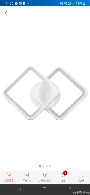 Aplica LED patrata de la Hepol 2 x 16W, 