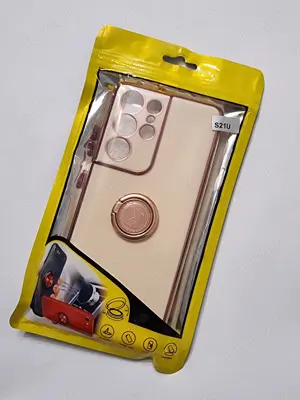 Husa protectie cu inel Samsung S21 Ultra 5G, roz pudra - imagine 4