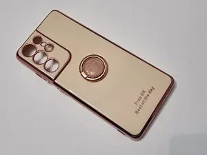 Husa protectie cu inel Samsung S21 Ultra 5G, roz pudra - imagine 2