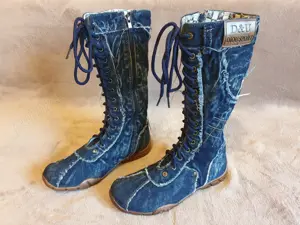 Ghete inalte din blug Tenisi inalti, marimea 37 si 38, noi - imagine 2