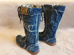 Ghete inalte din blug Tenisi inalti, marimea 37 si 38, noi - imagine 3