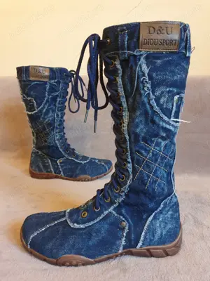 Ghete inalte din blug Tenisi inalti, marimea 37 si 38, noi - imagine 5