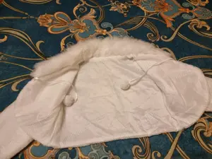 Capa alba din blanita pentru mirese, Capa blana mireasa, M-L - imagine 3