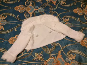 Capa alba din blanita pentru mirese, Capa blana mireasa, M-L - imagine 5