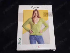 Bluza cu nasturi, sfeter, pulover, marimea L dama, verde fistic - imagine 2