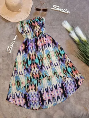 Rochie deosebita cu trena, marimea 40, rochita multicolora