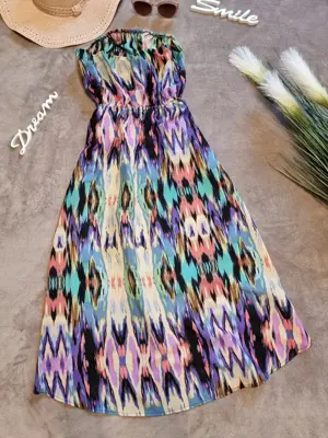 Rochie deosebita cu trena, marimea 40, rochita multicolora - imagine 2