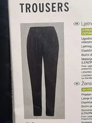 Pantalon dama marimea 42, negru, usori de vara, lejeri, noi - imagine 2