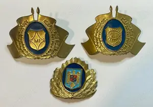 Lot 3 Insigne Embleme Cuci de Cascheta Anii 90 Poliția Ministerul de Interne